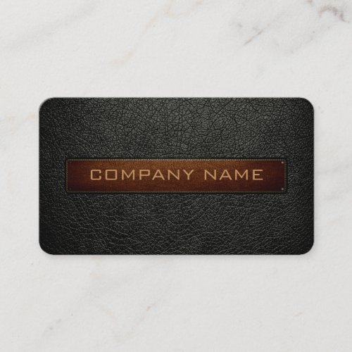 Modern Black olive and Black Leather Look Business Card