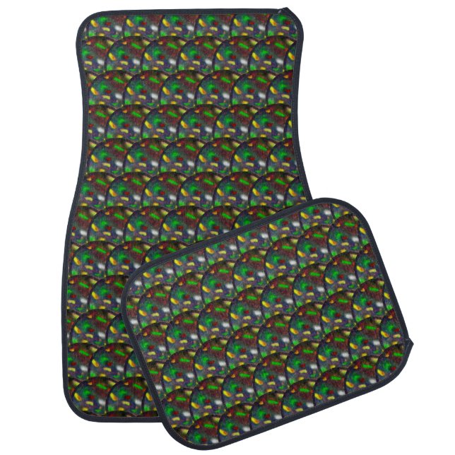 Modern Black Opal Pattern Car Floor Mat (Set)