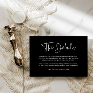 Modern Black Overlay Wedding Details Enclosure Card
