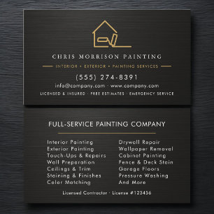 Modern Black Painter Metallic Business Card