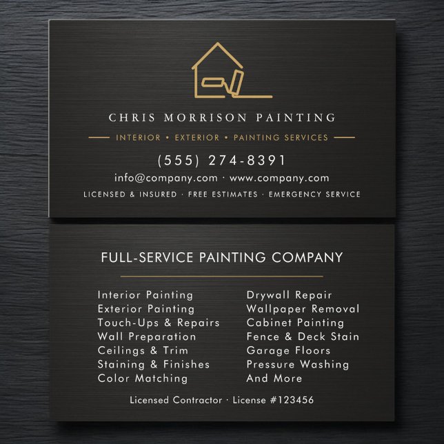 Modern Black Painter Metallic Business Card (Creator Uploaded)