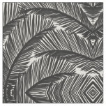 Modern Black Palm Leaf Tropical Pattern Fabric