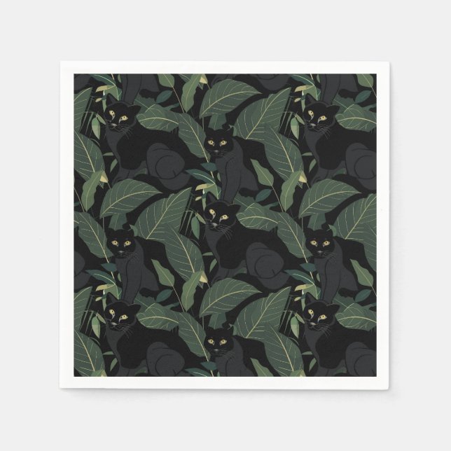 Modern black panther napkins (Front)