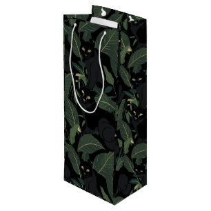 Modern black panther pattern wine gift bag