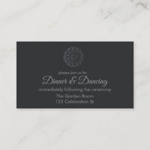 Modern Black Paper Cut Mandala Reception Enclosure Card