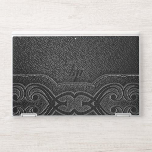 modern black pattern design leather  HP laptop skin