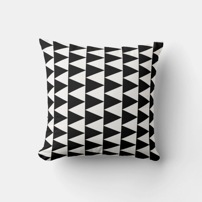 Modern Black Pattern Pillow (Front)