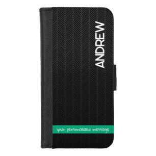 Modern Black Personalized iPhone  8/7 Wallet Case