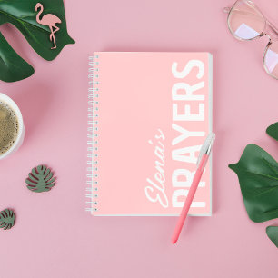 Modern Black Personalized Prayer Journal Notebook