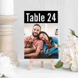 Modern Black Pet Photo Wedding Table Number<br><div class="desc">Perfect for pet lovers and dog lovers! These modern and unique wedding table number cards feature a photo of a couple's furbaby. White text with black background color - note, colors can be modified. To order: type in the table number, click "change" by the default photo to upload your own...</div>