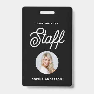 Modern Black Photo and Trendy Script Badge
