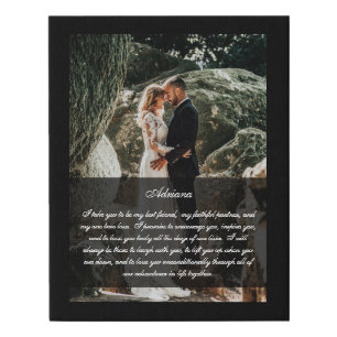 Modern Black Photo Anniversary Gift Wedding Faux Canvas Print