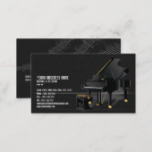 Modern Black Piano Business Plain Card* Business Card (Front/Back)