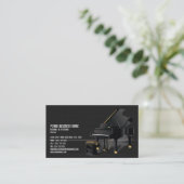 Modern Black Piano Business Plain Card* Business Card (Standing Front)