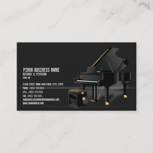Modern Black Piano Business Plain Card* Business Cards