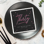 Modern Black Pink Calligraphy 30th Birthday Napkins<br><div class="desc">Modern Black Pink Calligraphy 30th Birthday Napkins features a fun scattering of pink faux foil confetti and modern calligraphy.</div>