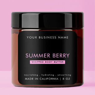 Modern Black & Pink Elegant Skincare Jar Product Square Sticker