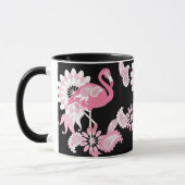 Modern Black Pink Flamingo Coffee Mug (Left)