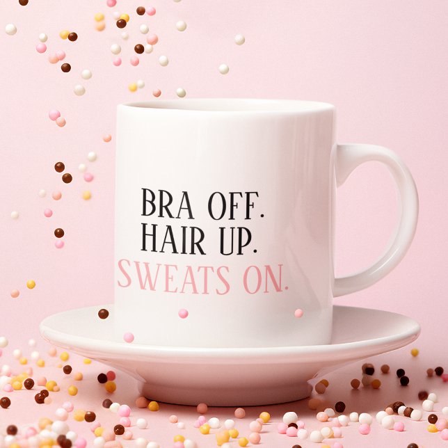 Modern Black & Pink Funny Quote Mug (Creator Uploaded)