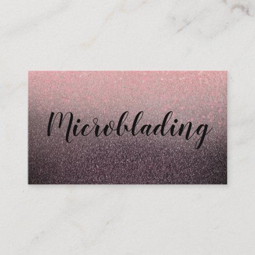 Modern black pink glitter chic ombre  business card