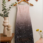 Modern Black & Pink Glitter Sparkles Name Apron<br><div class="desc">Modern Black & Pink Glitter Sparkles Name</div>