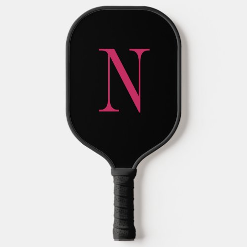 Modern Black &pink monogram Pickleball Paddle