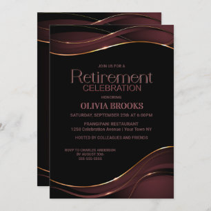 Modern Black Pink Retirement Celebration Invitation