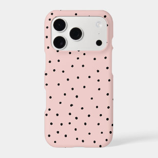 Modern black pink watercolor cute polka dots iPhone 17 pro case