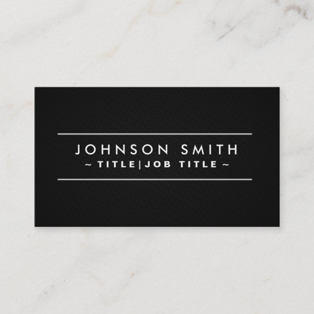Modern Black Plain Metal Business Card (Front)