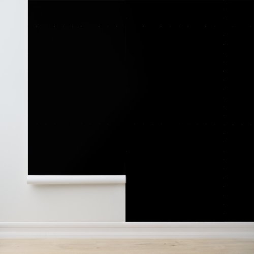 Modern Black Plain Solid Color Wallpaper
