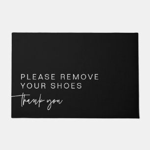 Modern Black Please Remove Your Shoes Doormat