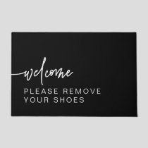 Modern Black Please Remove Your Shoes Doormat