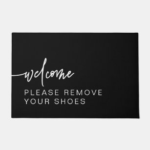 Rubber-Cal Welcome and Please Remove your Shoes 18 in. x 30 in