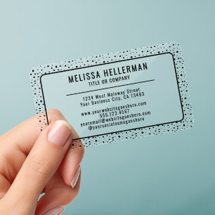 Modern Black Polka Dot Professional Clear Business Cards