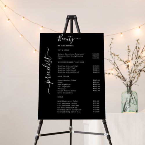 Modern Black Price List  Foam Board