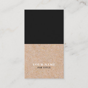 Modern Black PRINTED Kraft Vertical Business Card