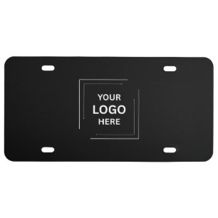 Modern Black Professional Business Logo Branded License Plate