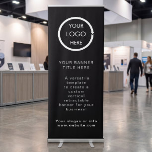 Modern black professional business logo retractable banner