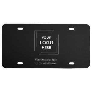 Modern Black Professional Custom Business Logo License Plate