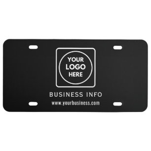 Modern Black Professional Custom Business Logo License Plate