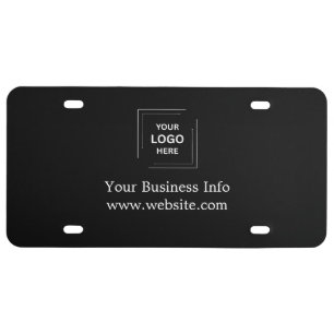 Modern Black Professional Custom Business Logo License Plate