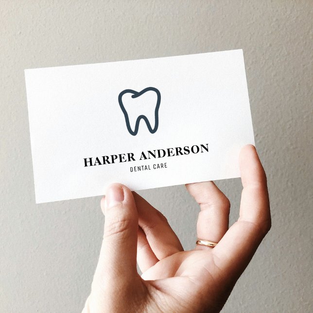 Modern Black Professional Dental Care Business Card (Creator Uploaded)