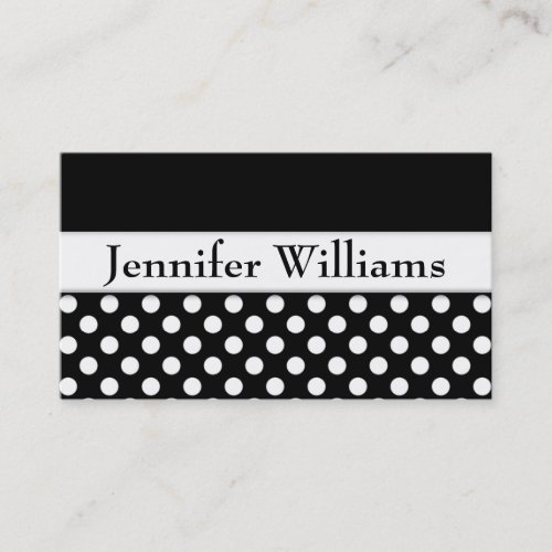 Modern Black Professional Polka Dot Business Card