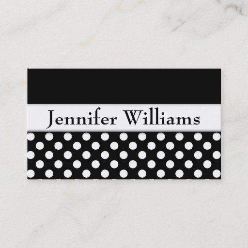 Customizable Modern Black Professional Polka Dot Business Card