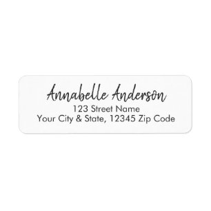 Modern Black Professional Simple Basic Script Name Label