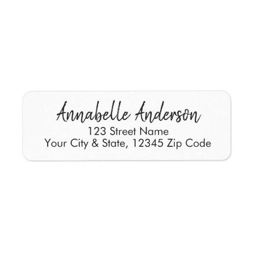 Modern Black Professional Simple Basic Script Name Label