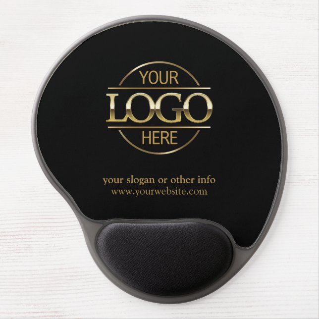 Modern Black Promotional Company Business Logo Gel Mouse Pad (Front)