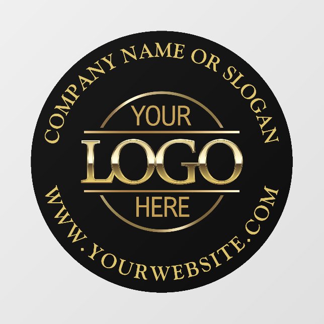 Modern Black Promotional Minimalist Business Logo Wall Decal (Front)