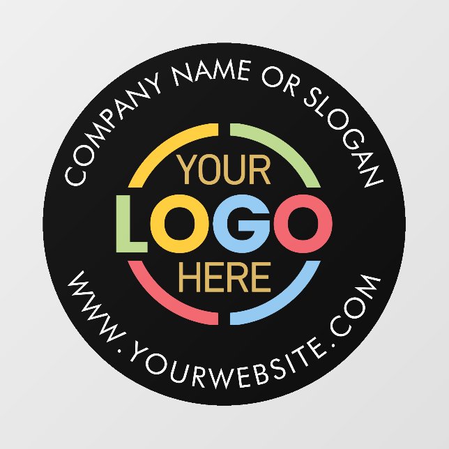 Modern Black Promotional Minimalist Business Logo Wall Decal (Front)