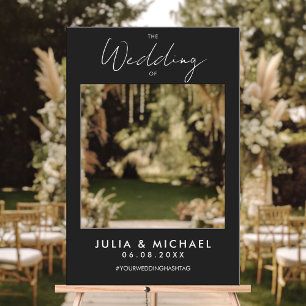 Modern Black Prop Wedding Selfie Photo Frame Foam Board